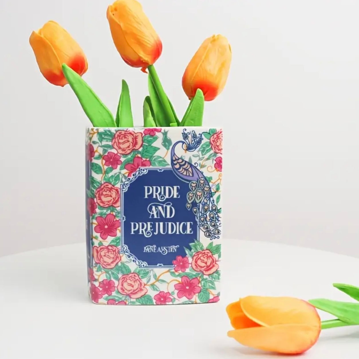 Pride & Prejudice Book Vase - Blue