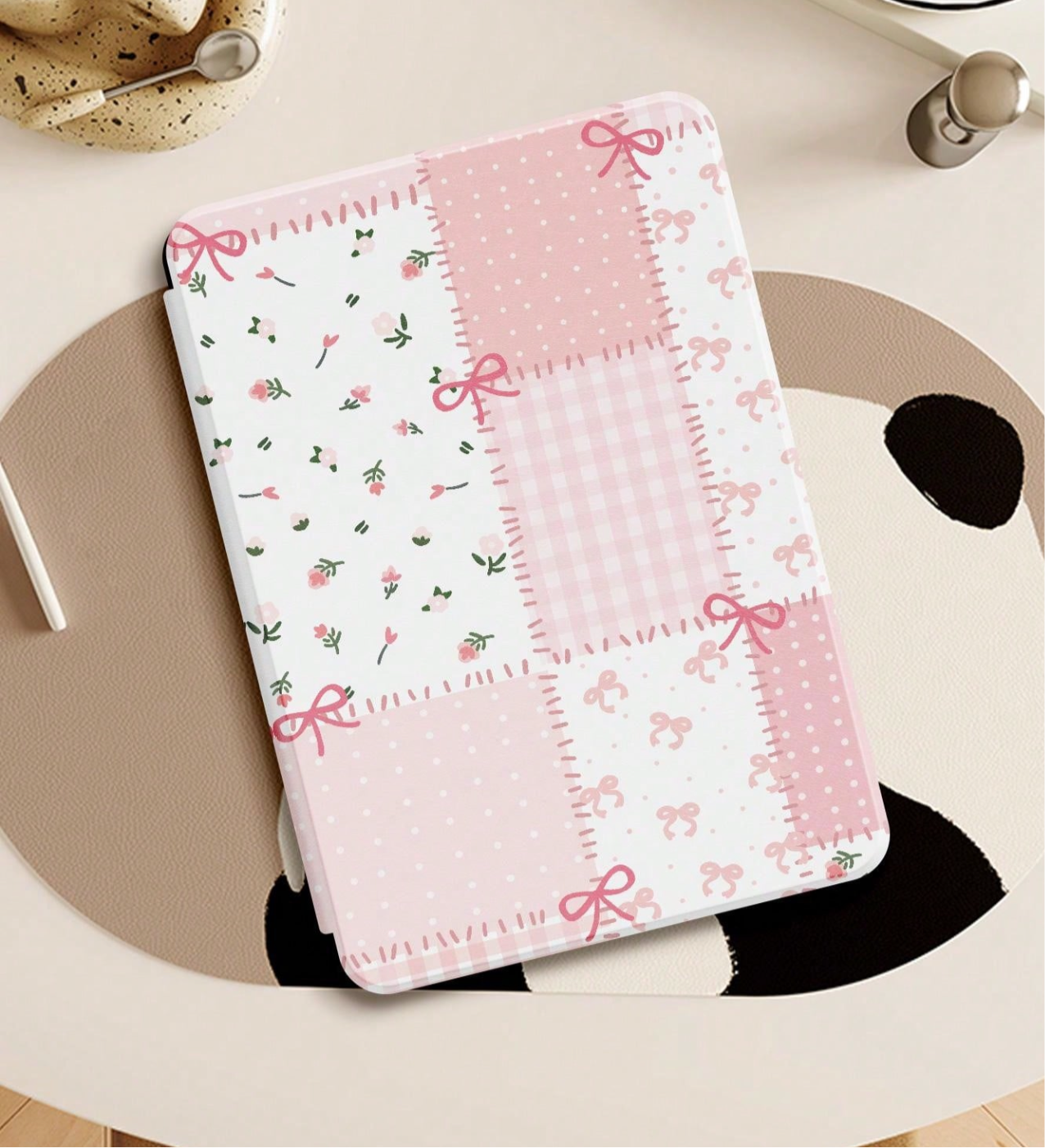 Pink Patchwork Kindle Flip Case