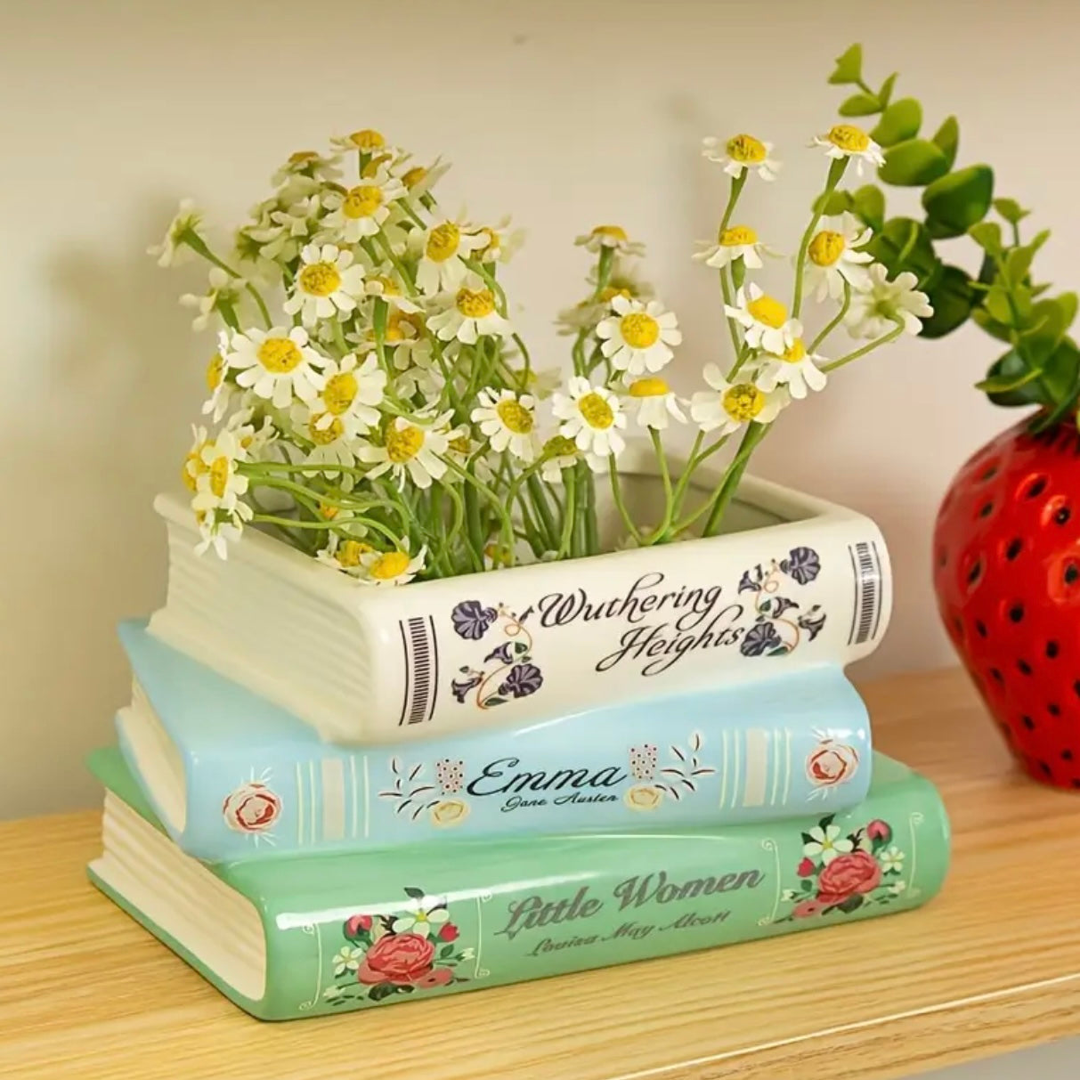 The Classics Large Ceramic Book Stack Vase