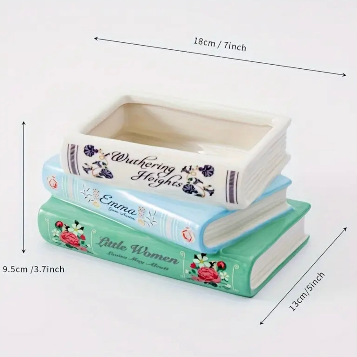 The Classics Large Ceramic Book Stack Vase