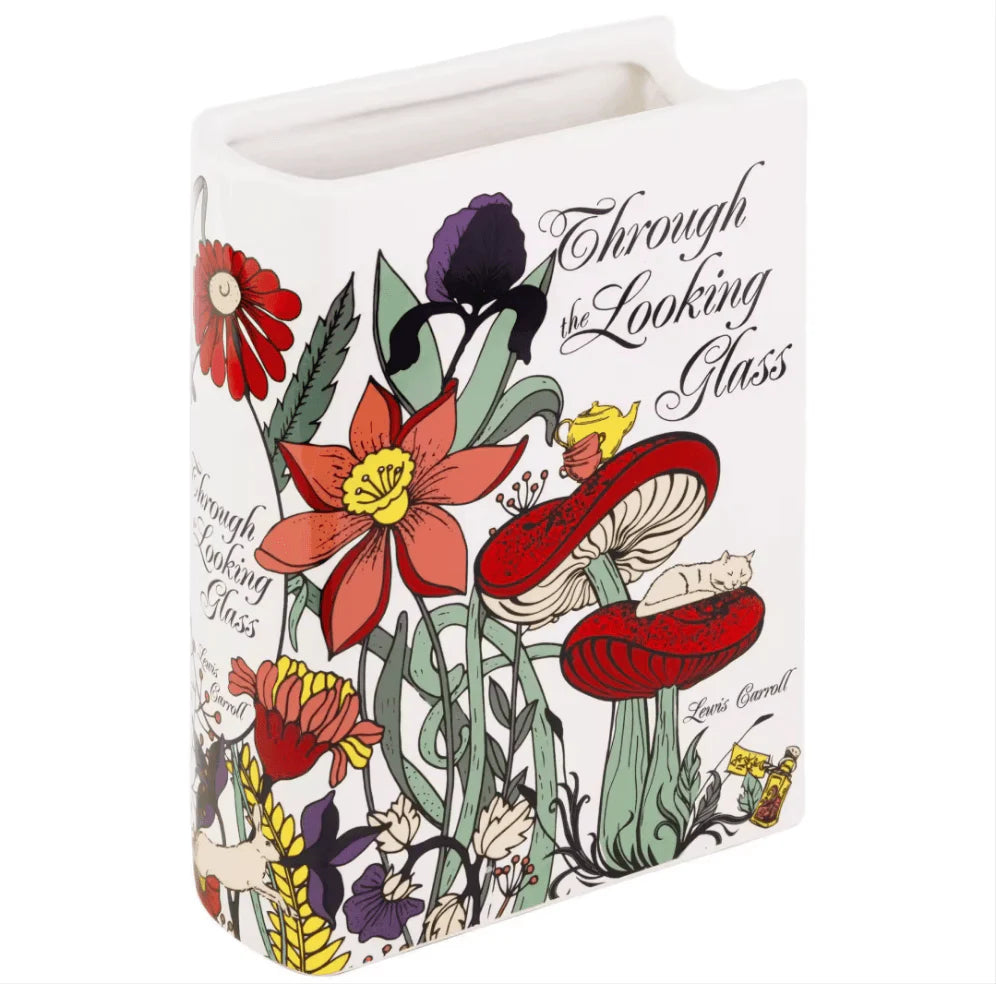 Through The Looking Glass Large Ceramic Book Vase