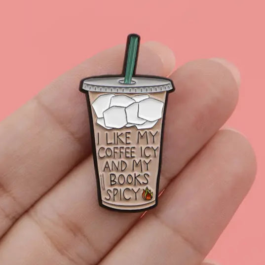 Coffee Icy & Books Spicy Enamel Pin