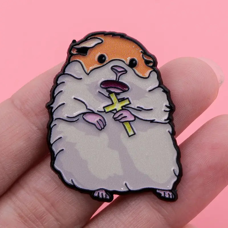Scared Hamster Enamel Pin