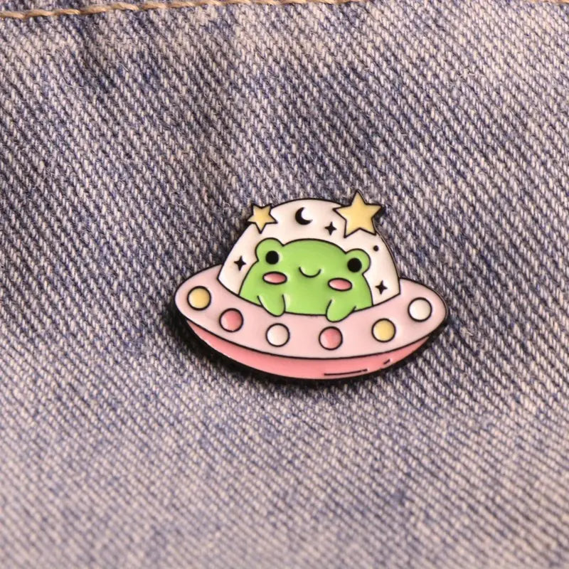 UFO Frog Enamel Pin