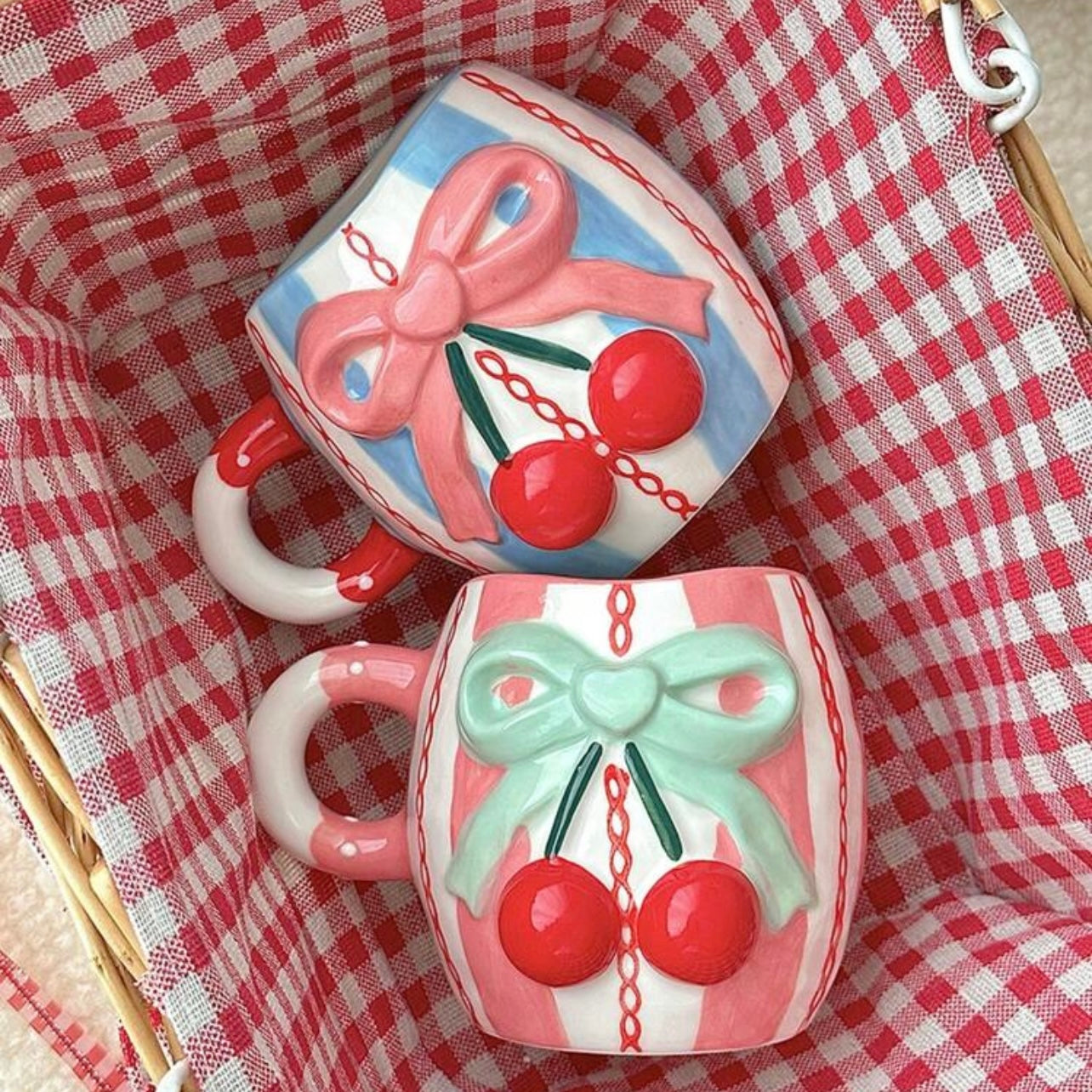 Cherry Bows Ceramic Mugs