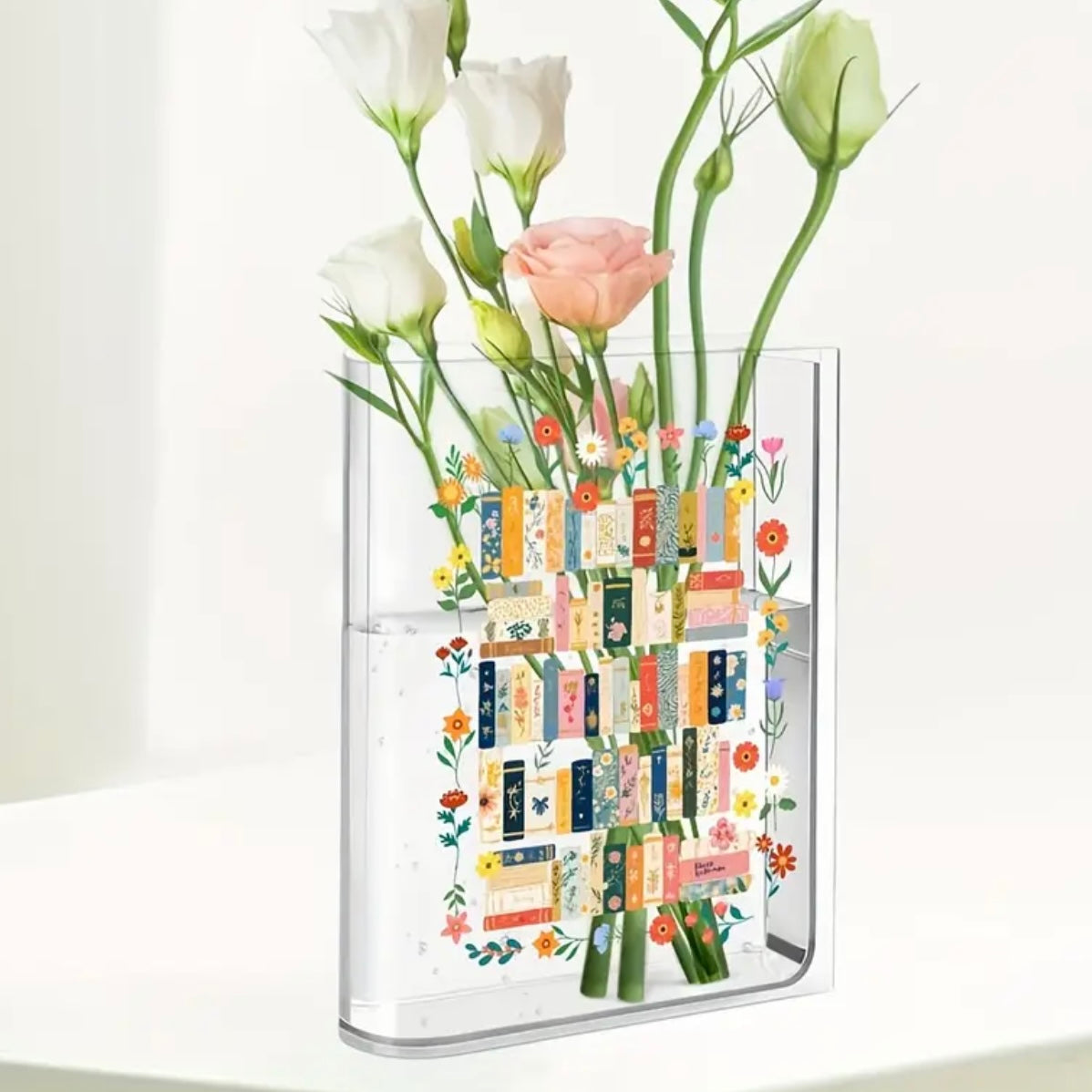 Pastel Bookshelf Acrylic Book Vase