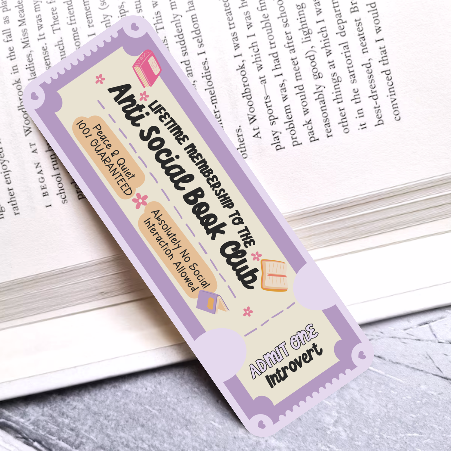 Antisocial Book Club Laminated Bookmark