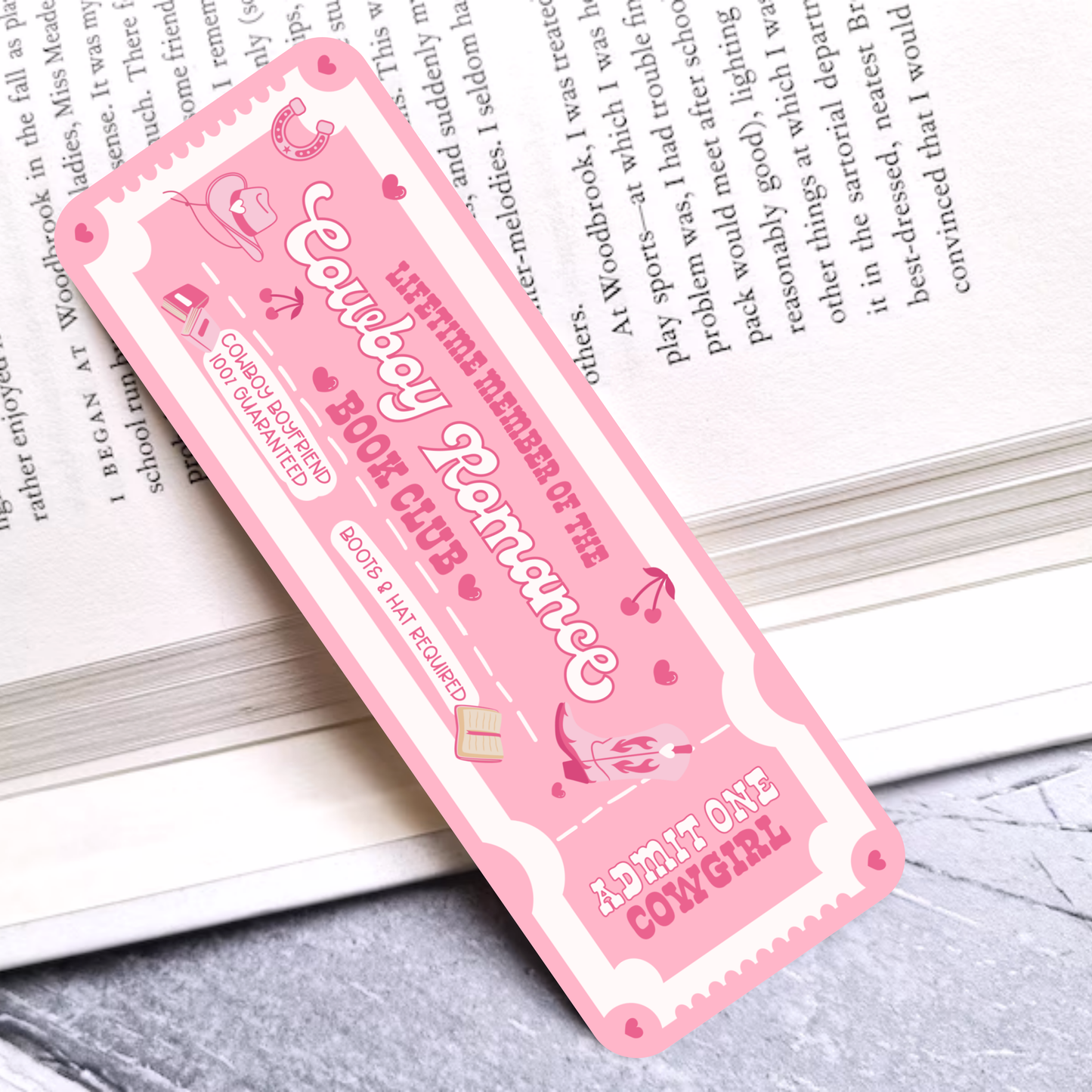 Cowboy Romance Book Club Laminated Bookmark
