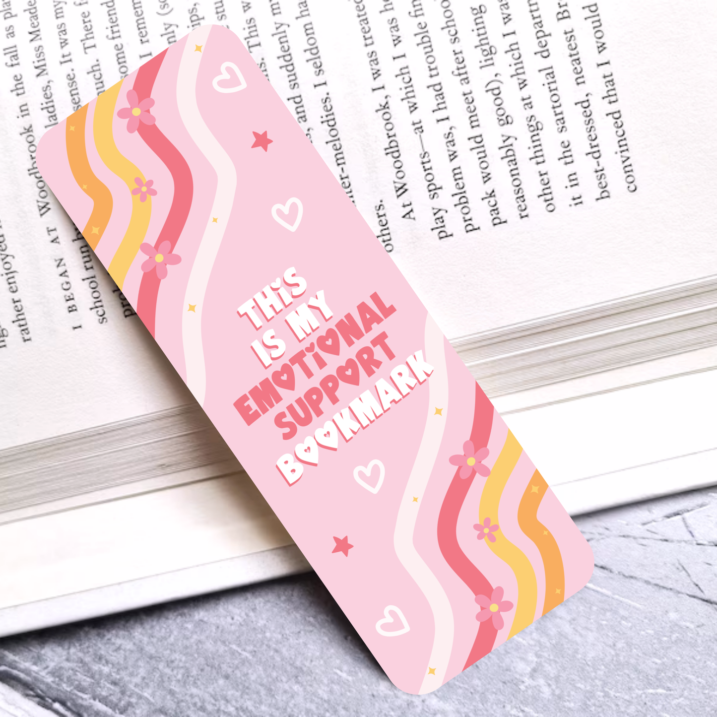 Emotional Support Laminated Bookmark