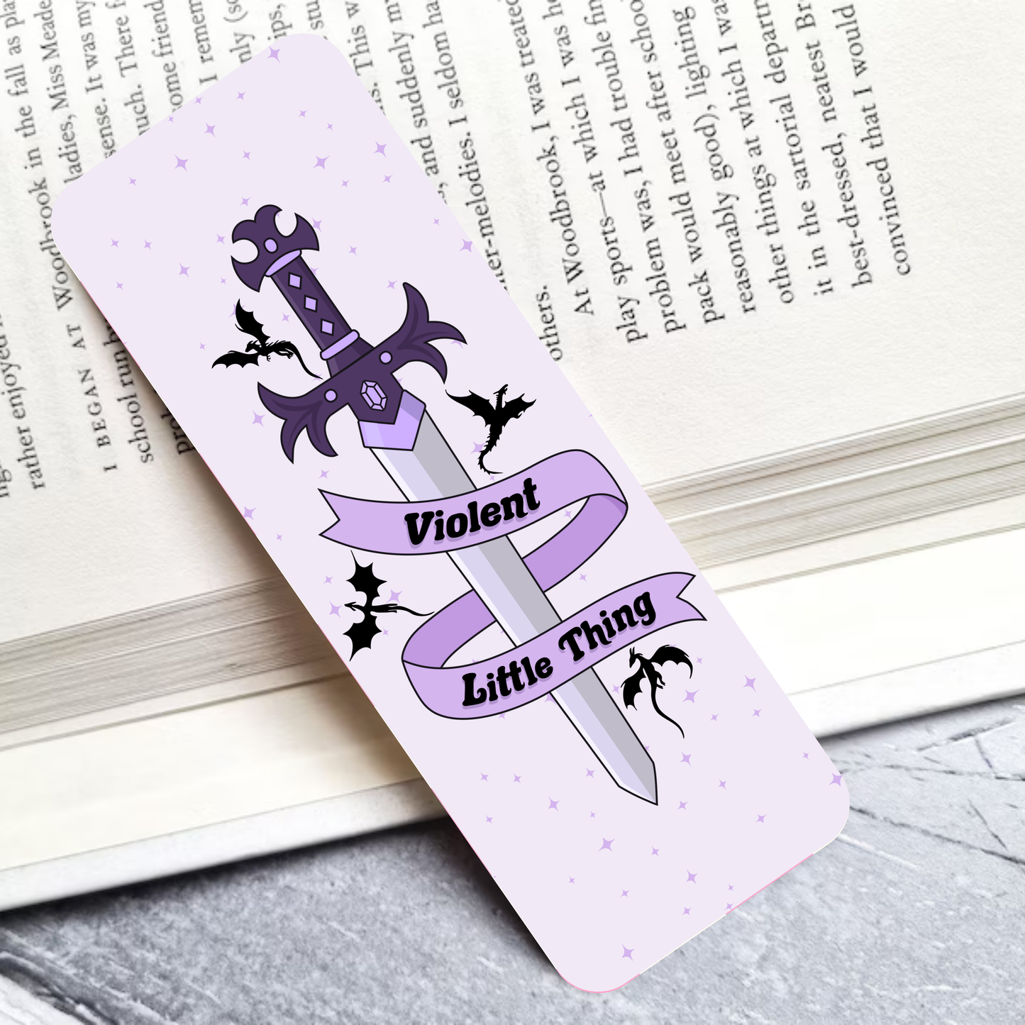 FW Violent Little Thing Laminated Bookmark