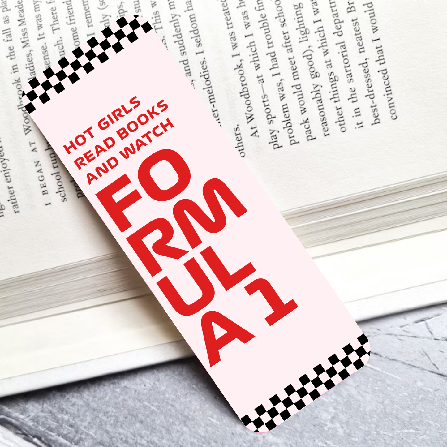 Hot Girls Read Books and Watch F1 Laminated Bookmark