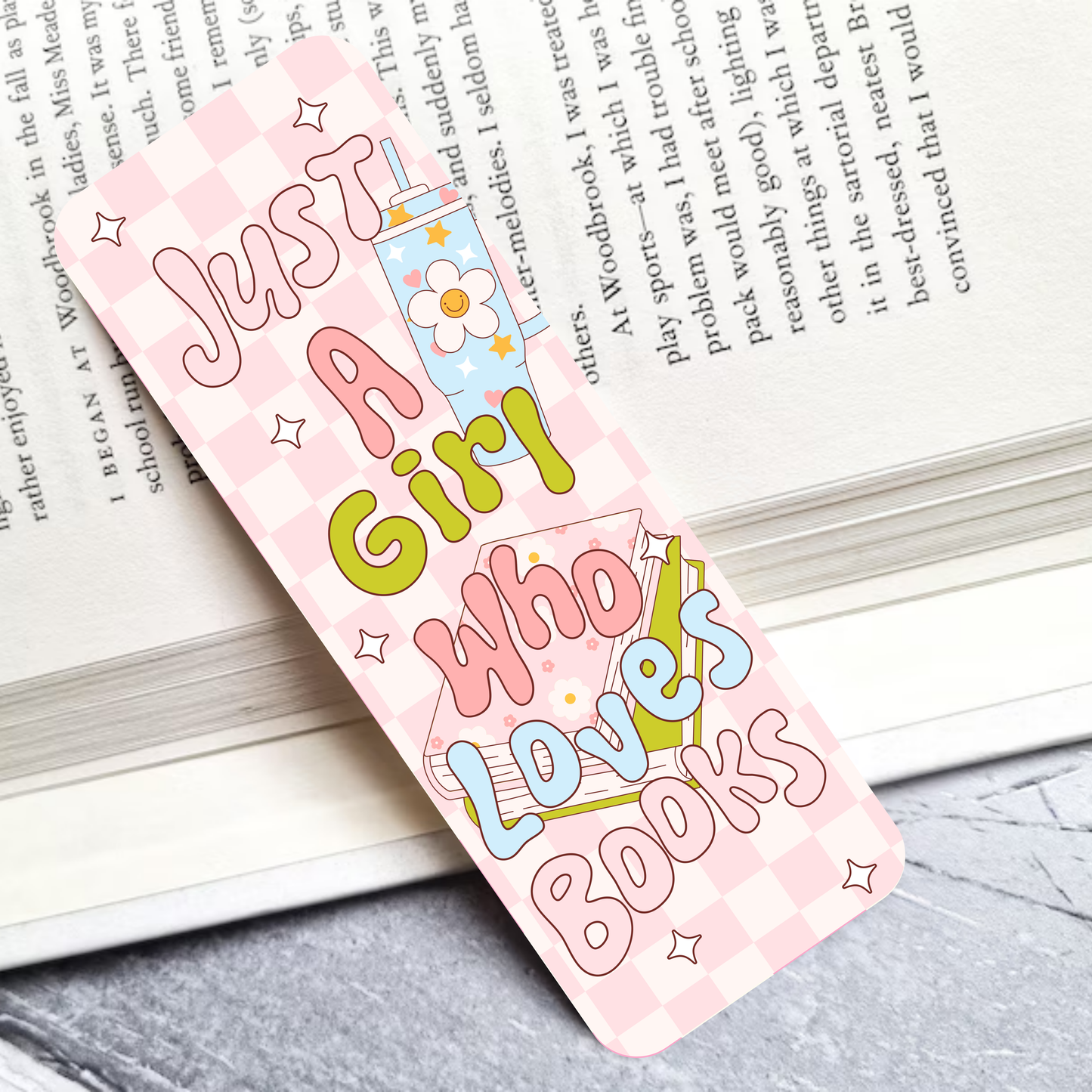 Just A Girl Laminated Bookmark