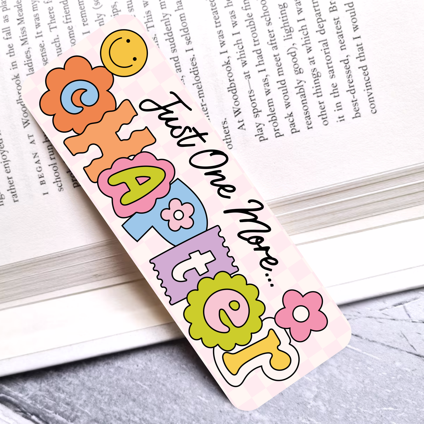 Just One More Chapter Laminated Bookmark