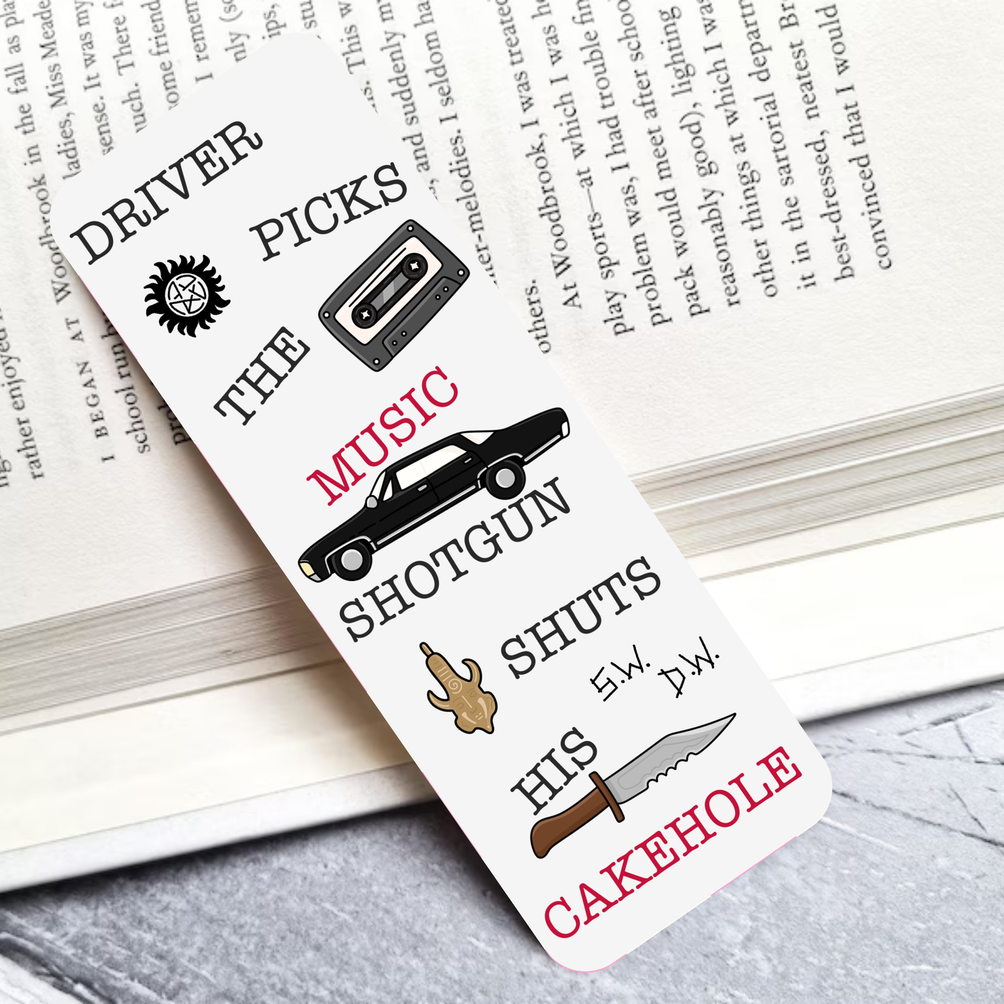 SPN Driver Picks the Music Laminated Bookmark