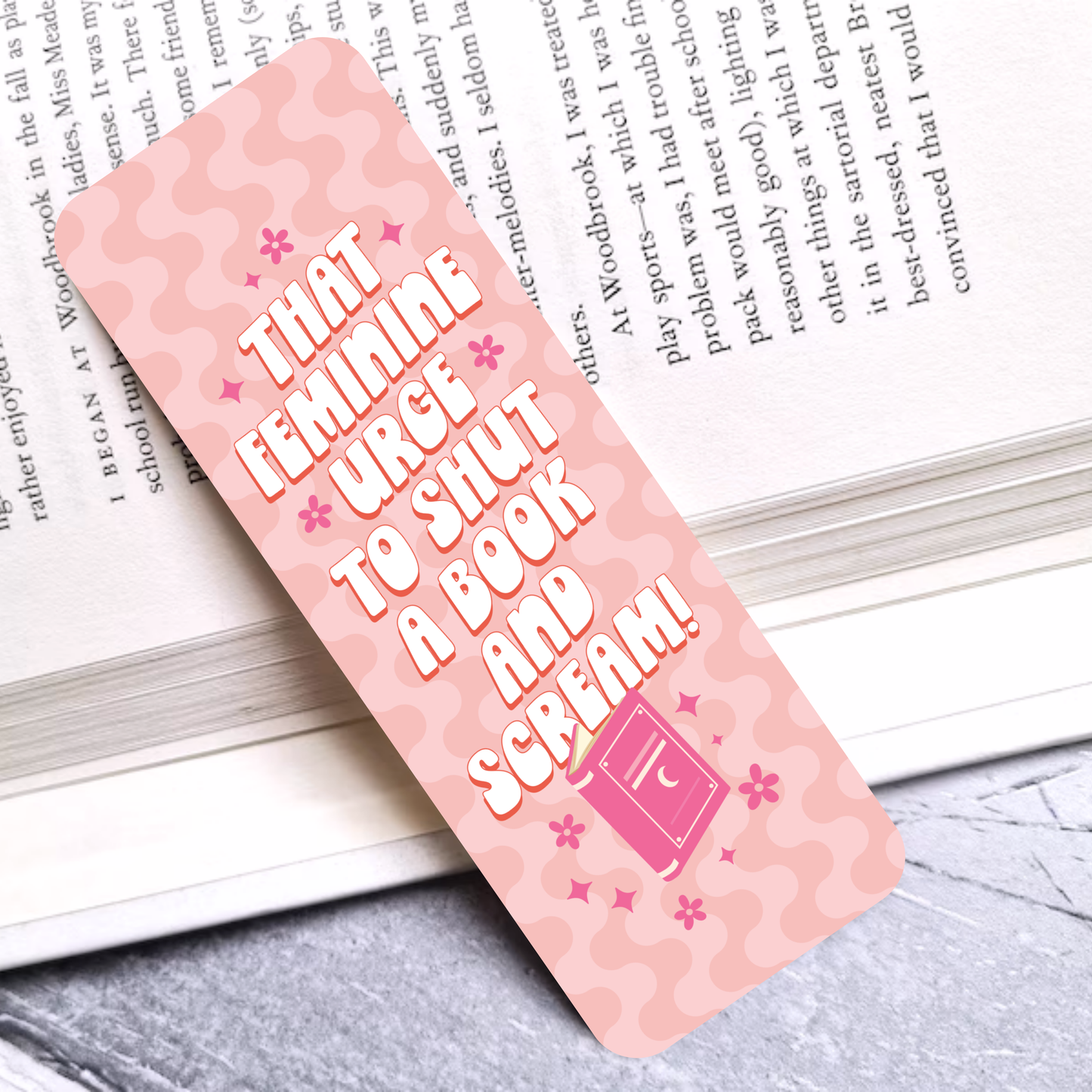 Shut A Book and Scream Laminated Bookmark