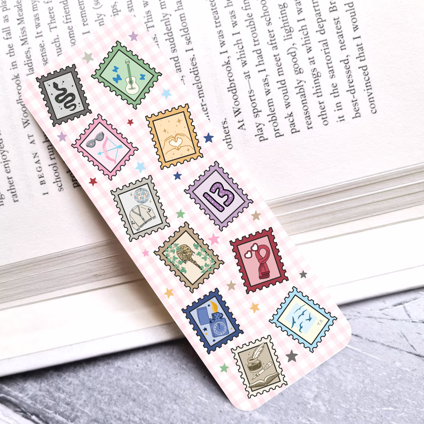 TS Eras Stamps Laminated Bookmark