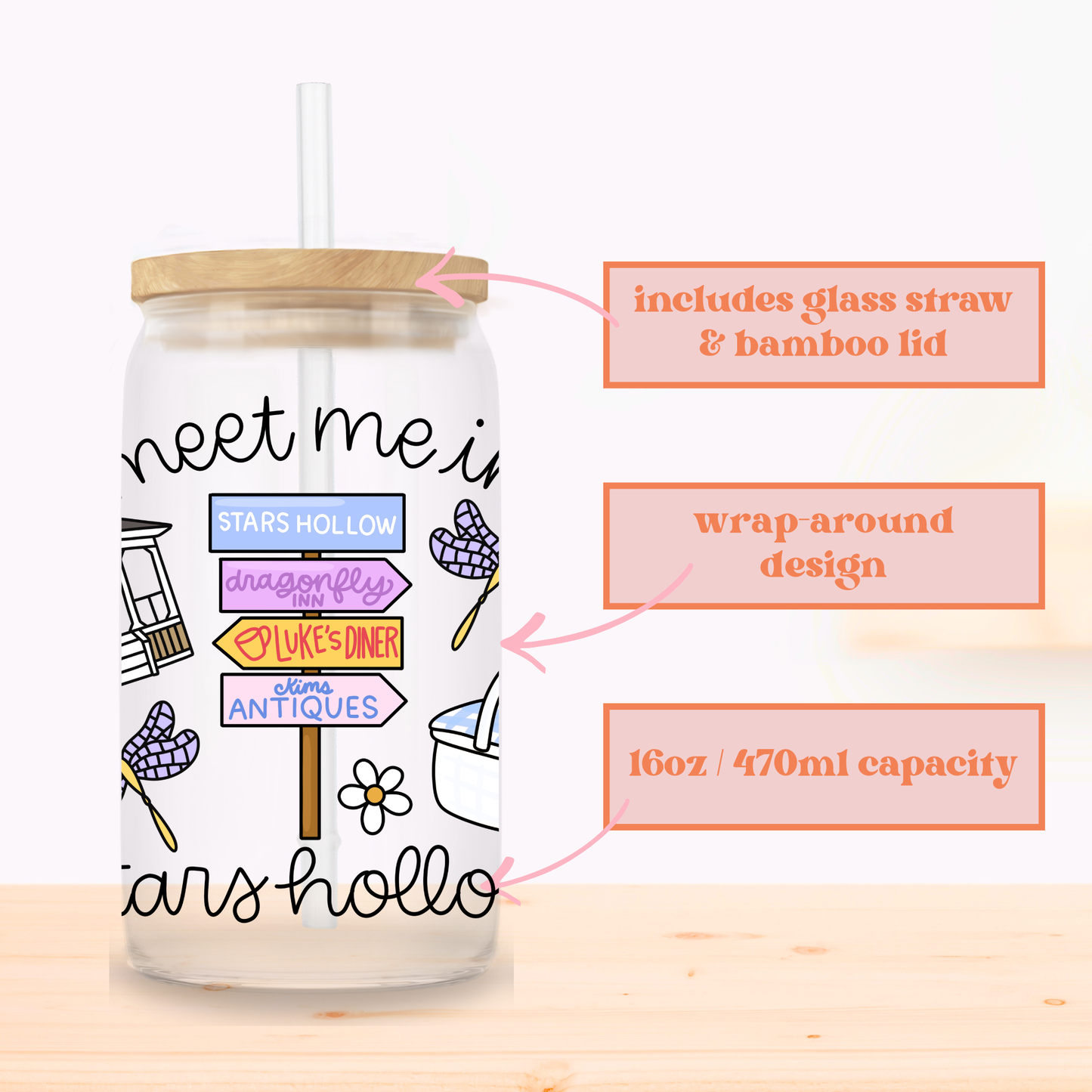 GG Meet Me In Stars Hollow Glass Cup