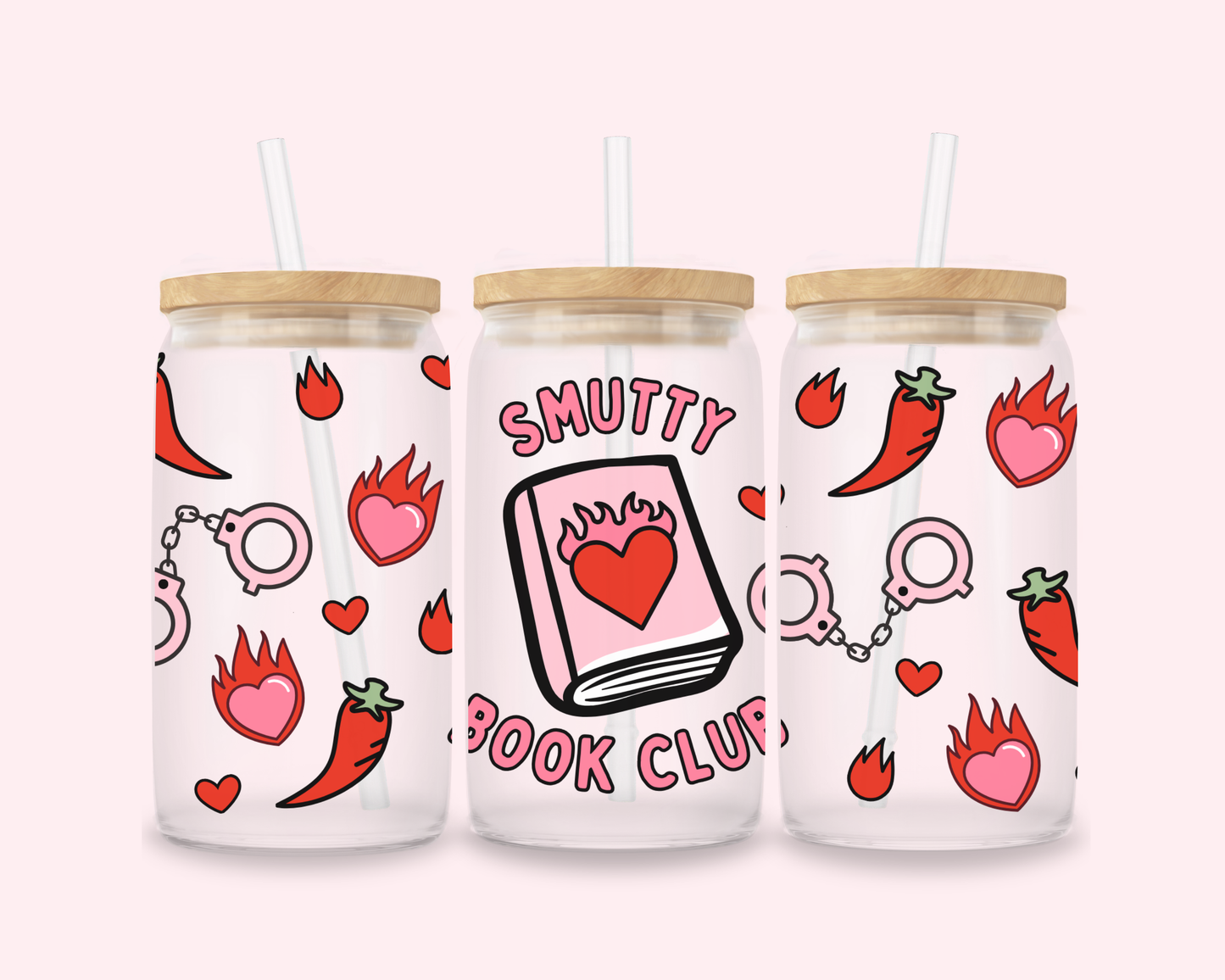 Smutty Book Club Glass Cup