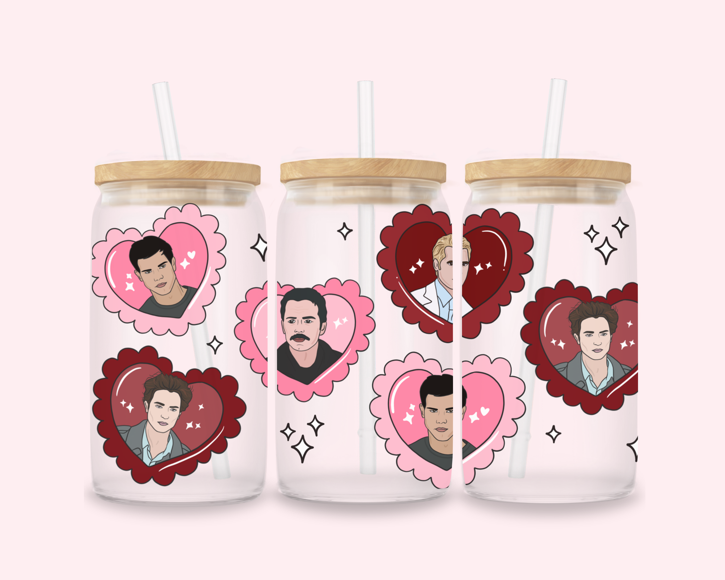 TW Vampy Hearts Glass Cup