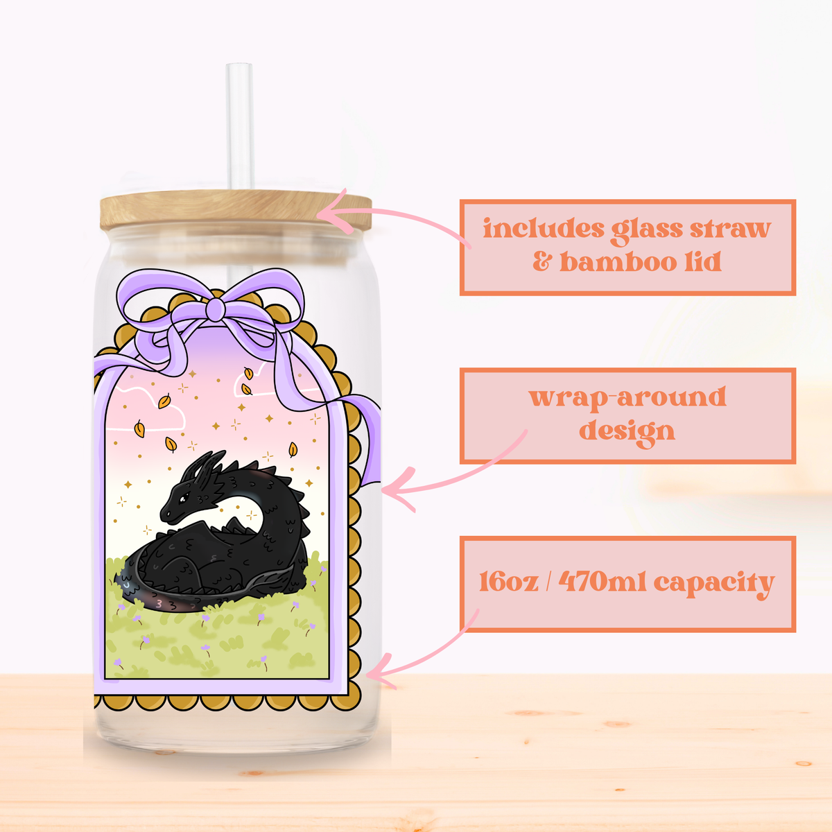 Dragon Frame Glass Cup