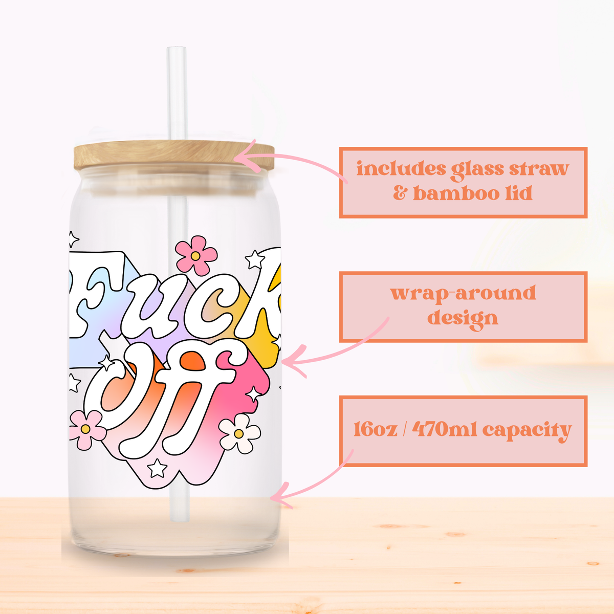 Fuck Off Glass Cup
