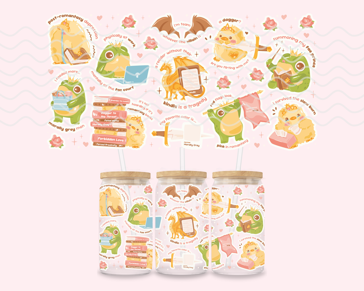 Romantasy Frog Glass Cup