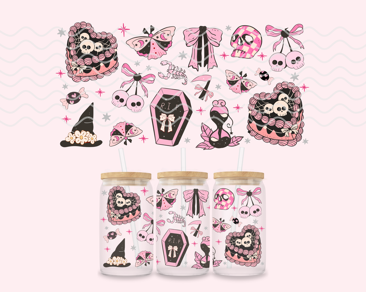 Spooky Cutie Glass Cup