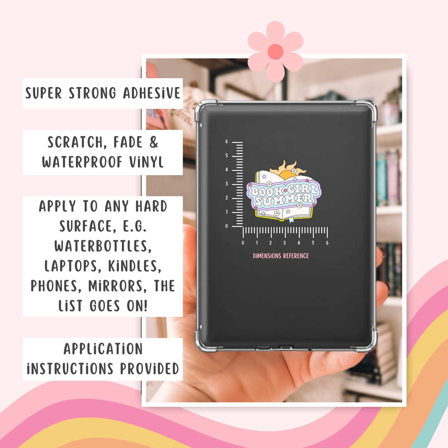 Book Girl Summer Permanent Decal