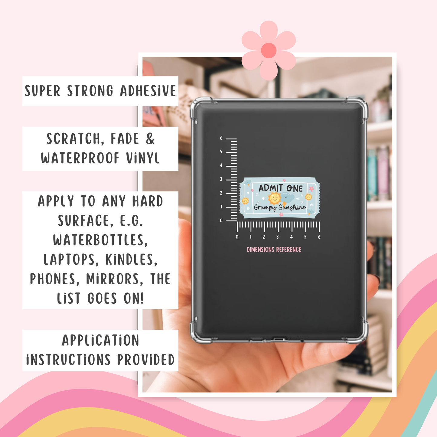 Grumpy Sunshine Book Club Permanent Decal