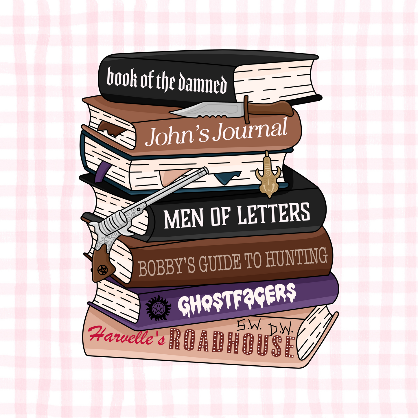 Supernatural Book Stack Permanent Decal