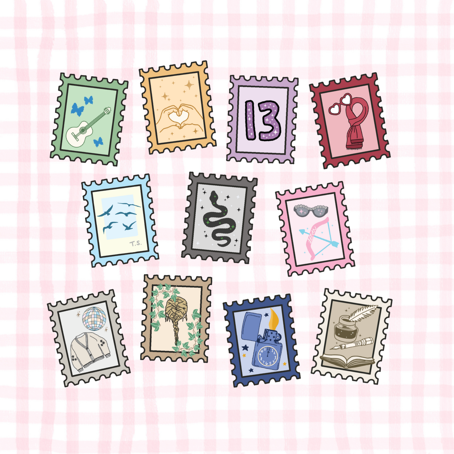 TS Eras Stamps Permanent Decal