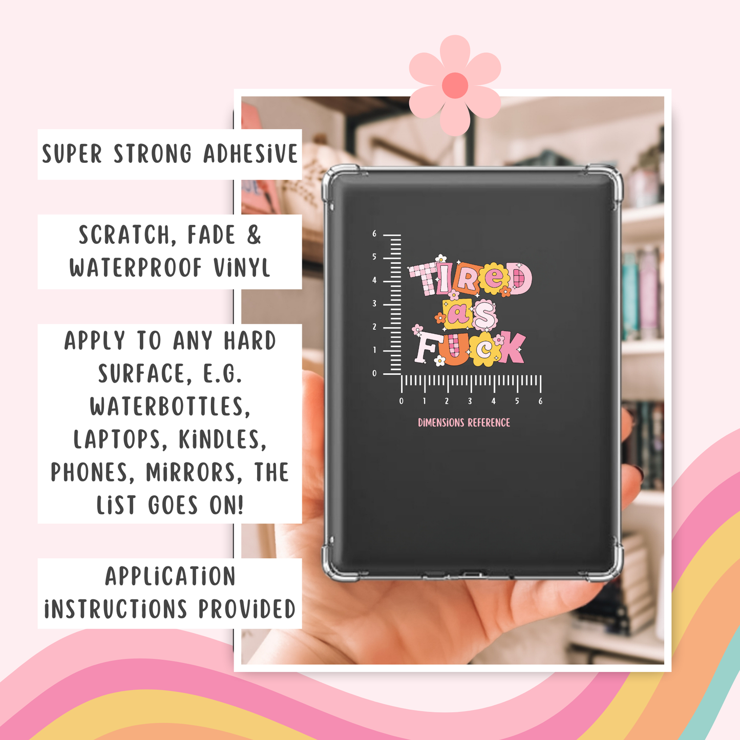 Tired As F*ck Permanent Decal