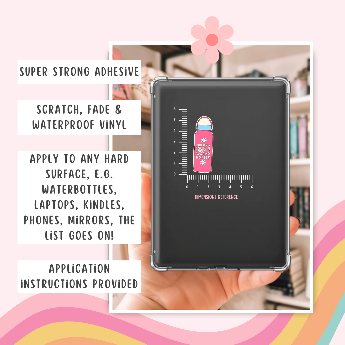 Emotional Support Water Bottle Permanent Decal