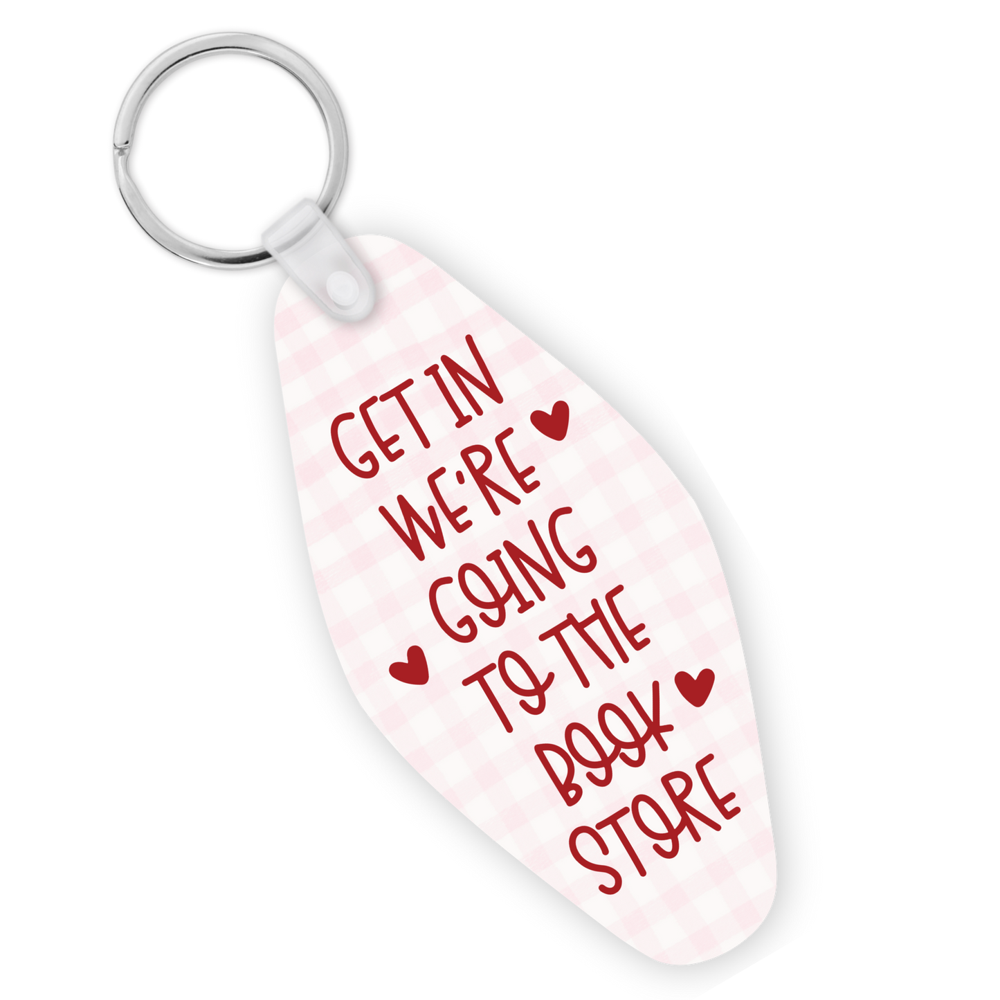 Going To The Bookstore Motel Keychain