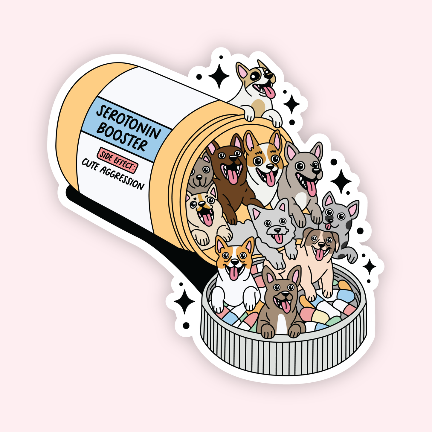 Serotonin Booster Dogs Sticker