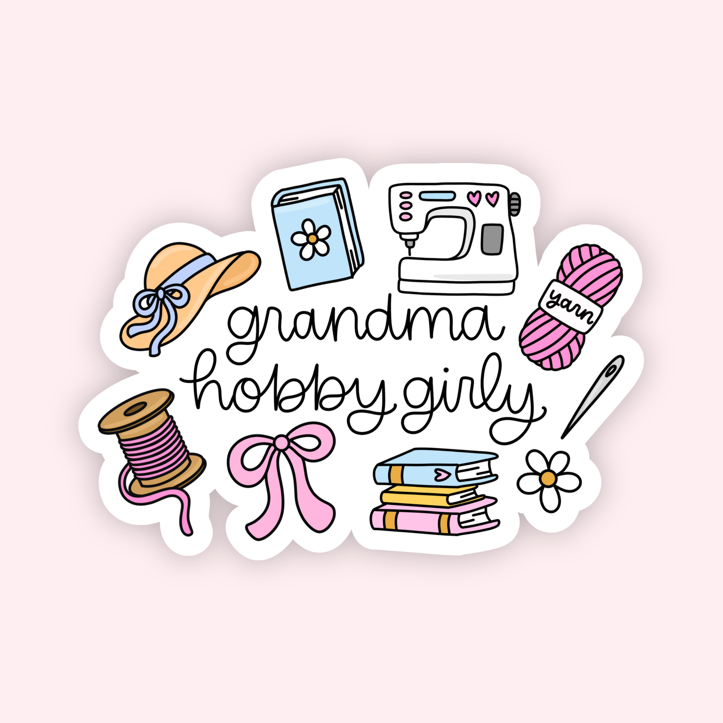 Grandma Hobby Girly Sticker