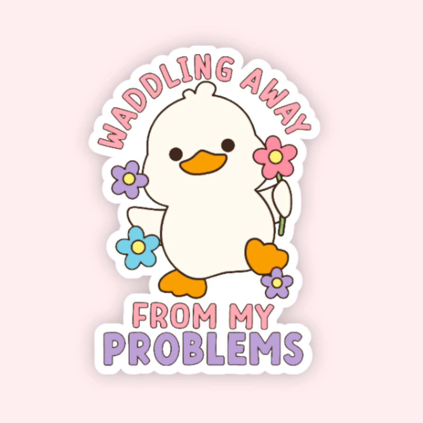 Waddling Away Sticker