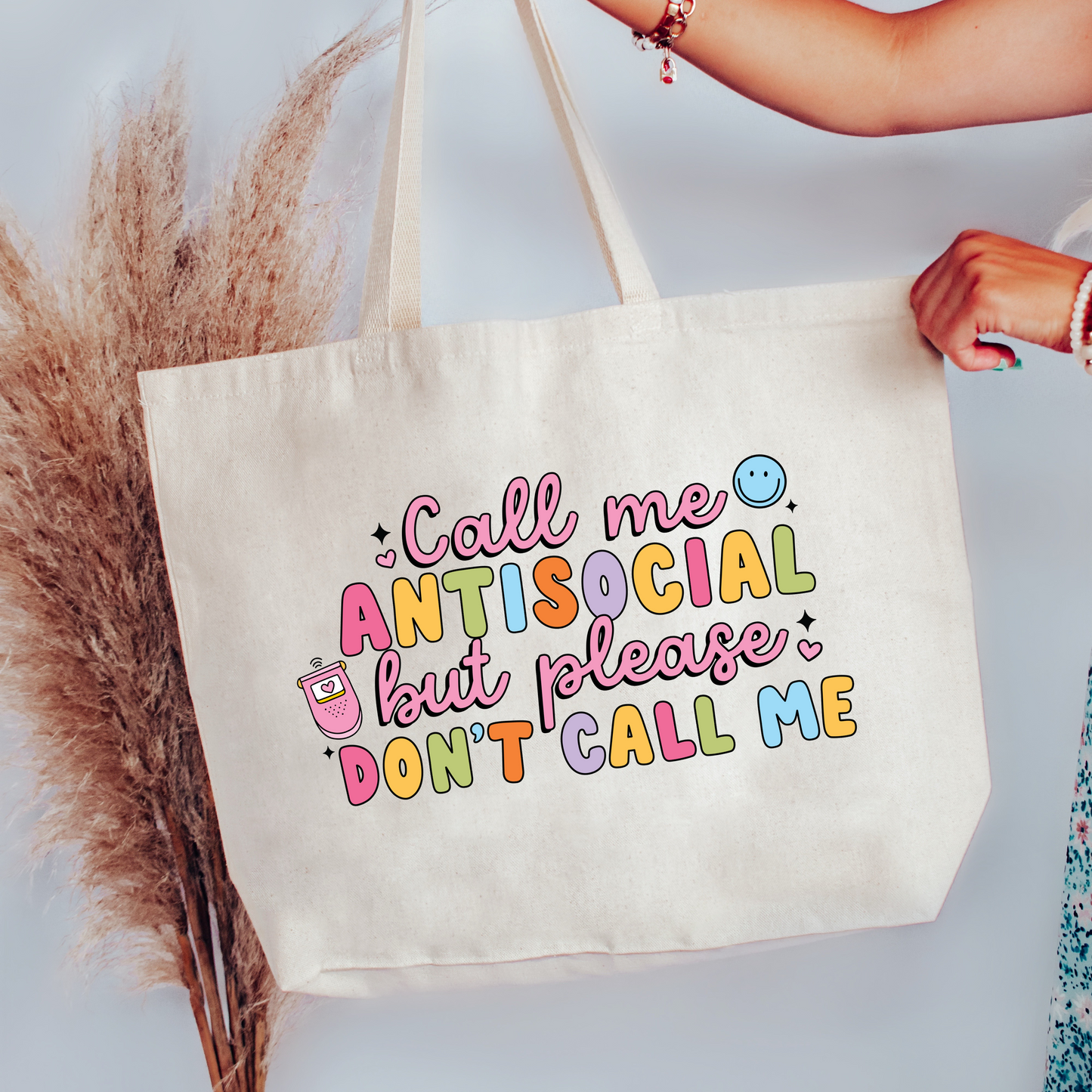 Call Me Antisocial This Canvas Tote Bag