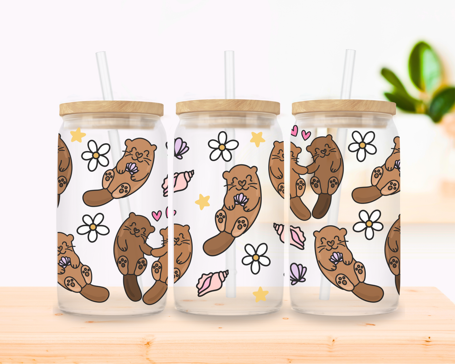 Lil Otters Glass Cup