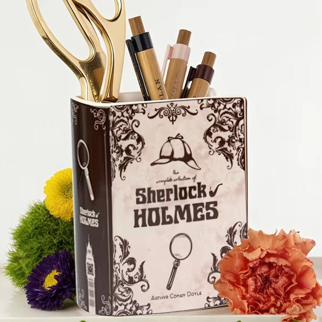 Sherlock Holmes Ceramic Book Vase