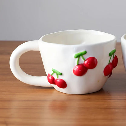 3D Cherries Ceramic Mug