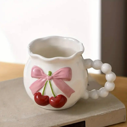 Cherry Bow Ceramic Mug