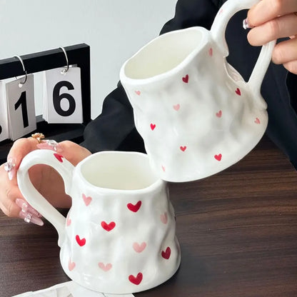 Hearts XL Ceramic Mug - White