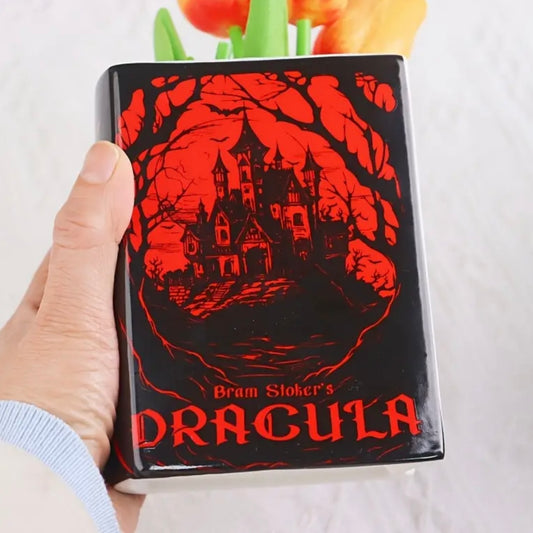 Dracula Ceramic Book Vase