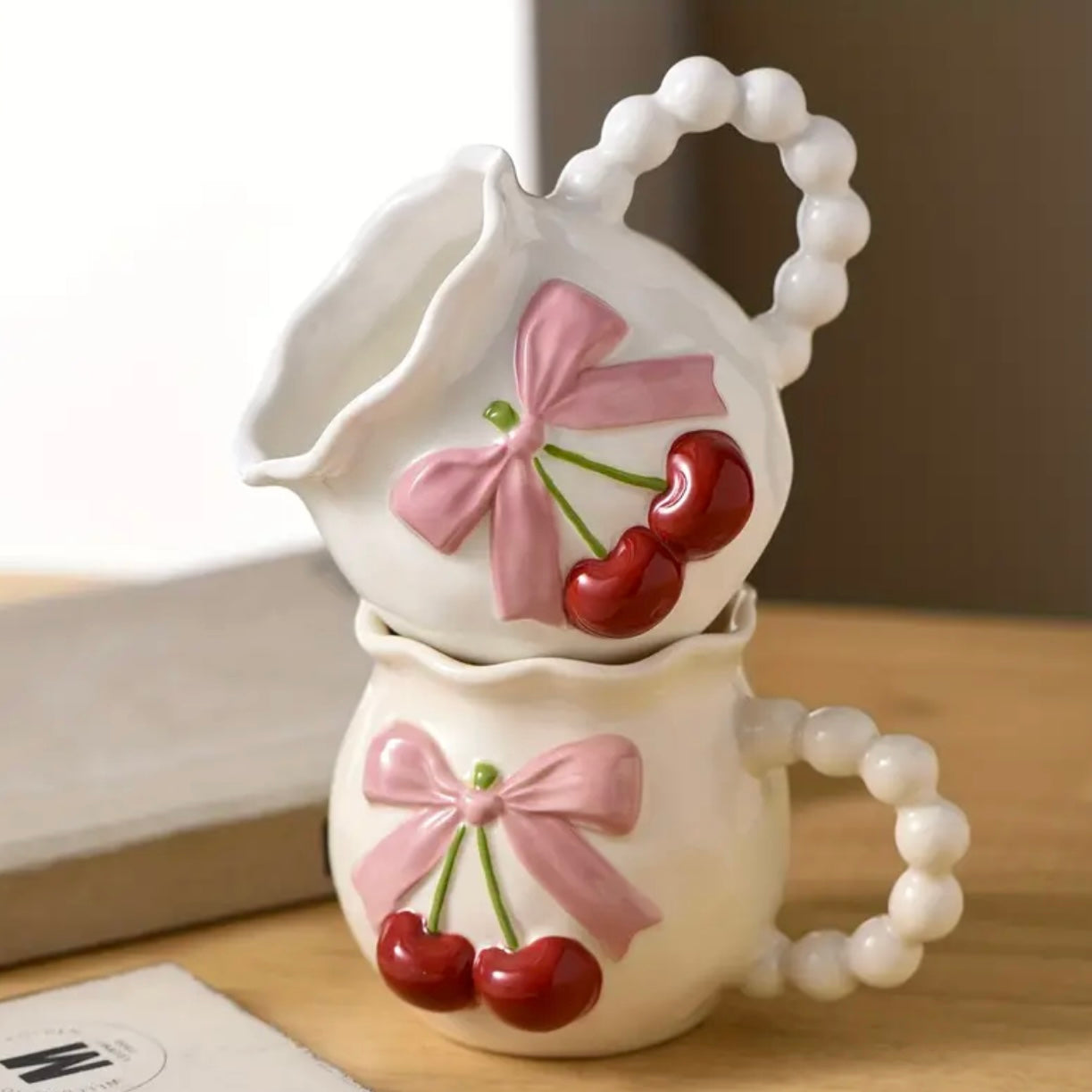 Cherry Bow Ceramic Mug