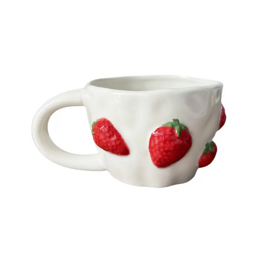 3D Strawberry Ceramic Mug