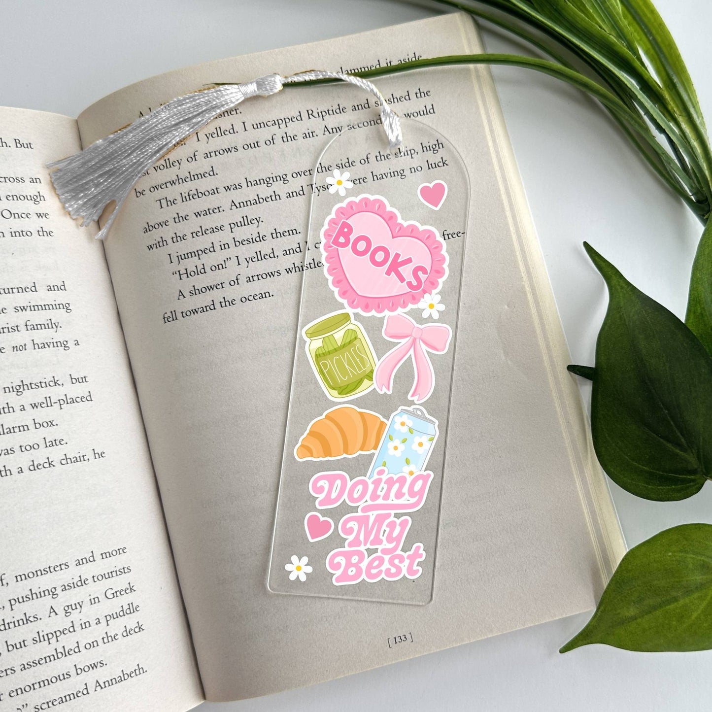 Bookish Stickers Acrylic Bookmark
