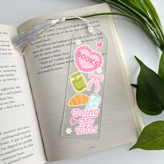 Bookish Stickers Acrylic Bookmark