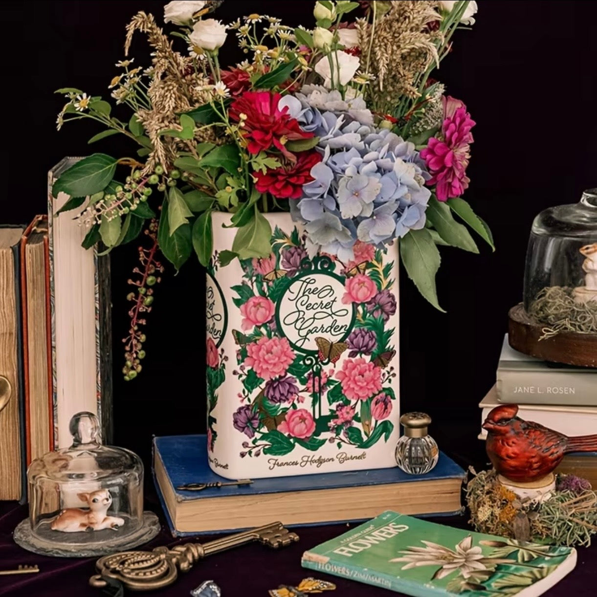 Secret Garden Ceramic Book Vase - Florals