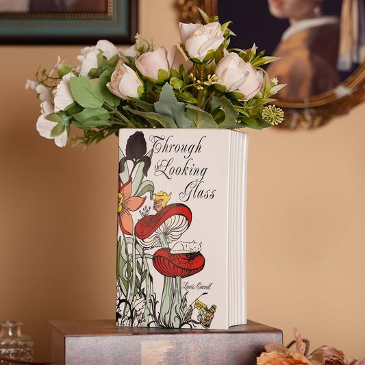 Through The Looking Glass Large Ceramic Book Vase